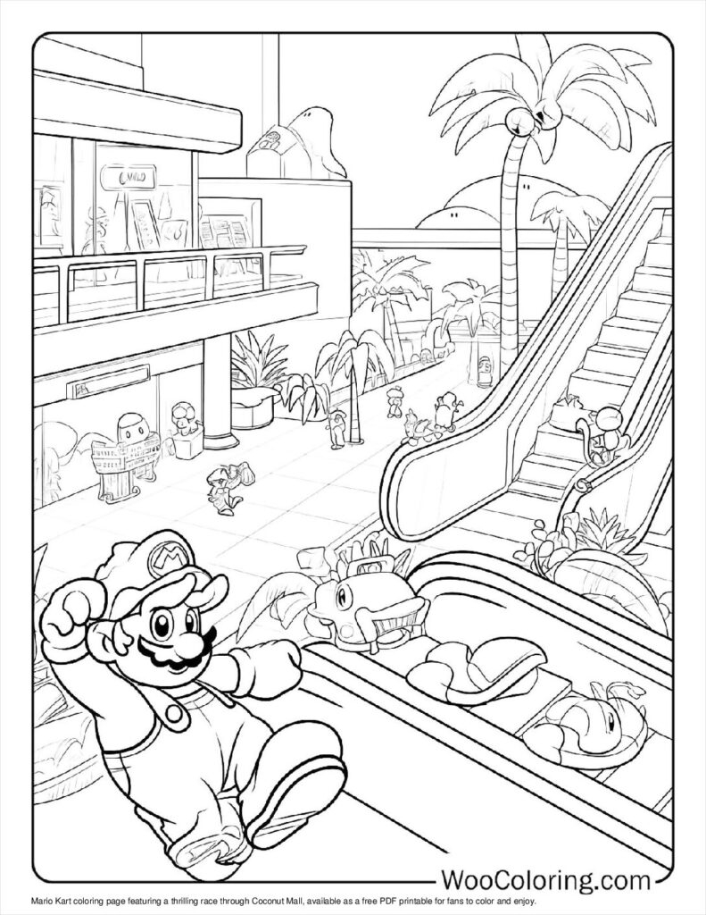 mario kart coloring pages