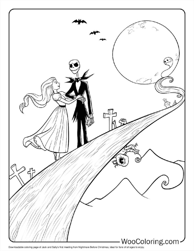 jack skeleton coloring pages