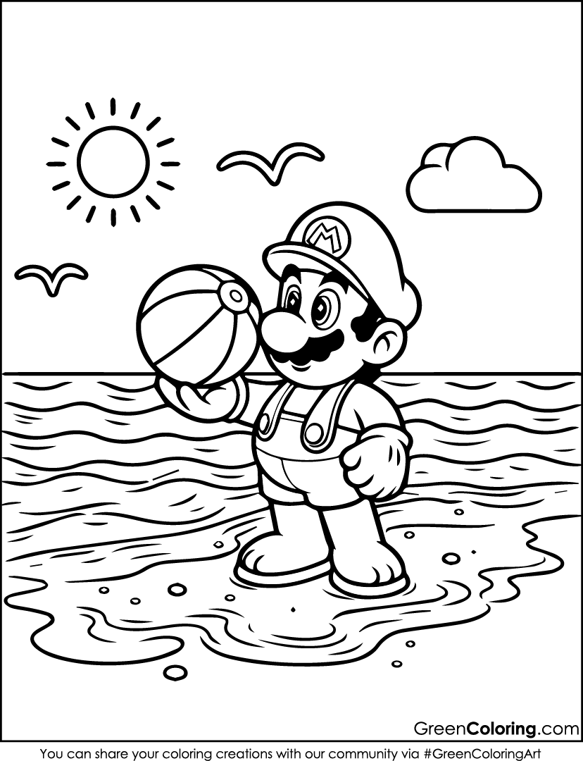 super mario characters coloring pages