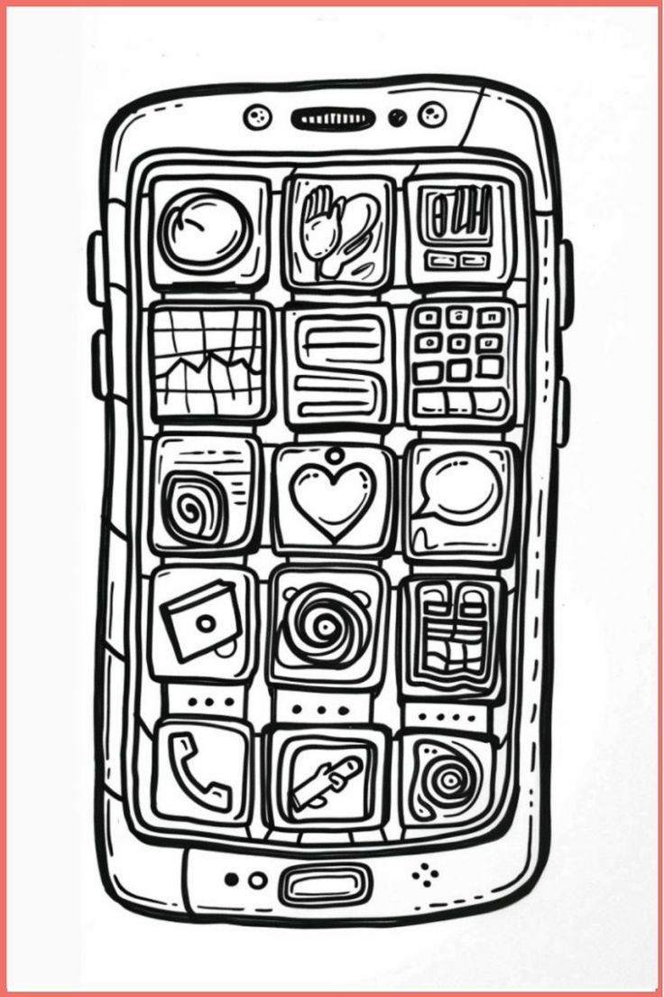 13 Cell Phone Coloring Pages Free Printables 