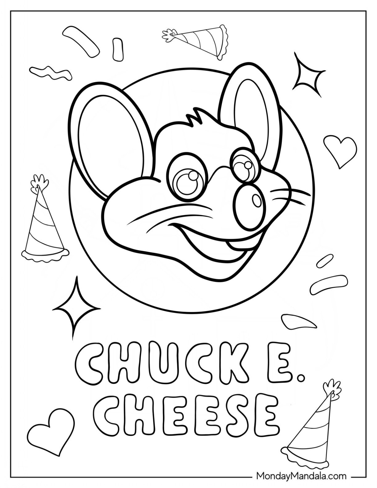 chuck e cheese coloring page