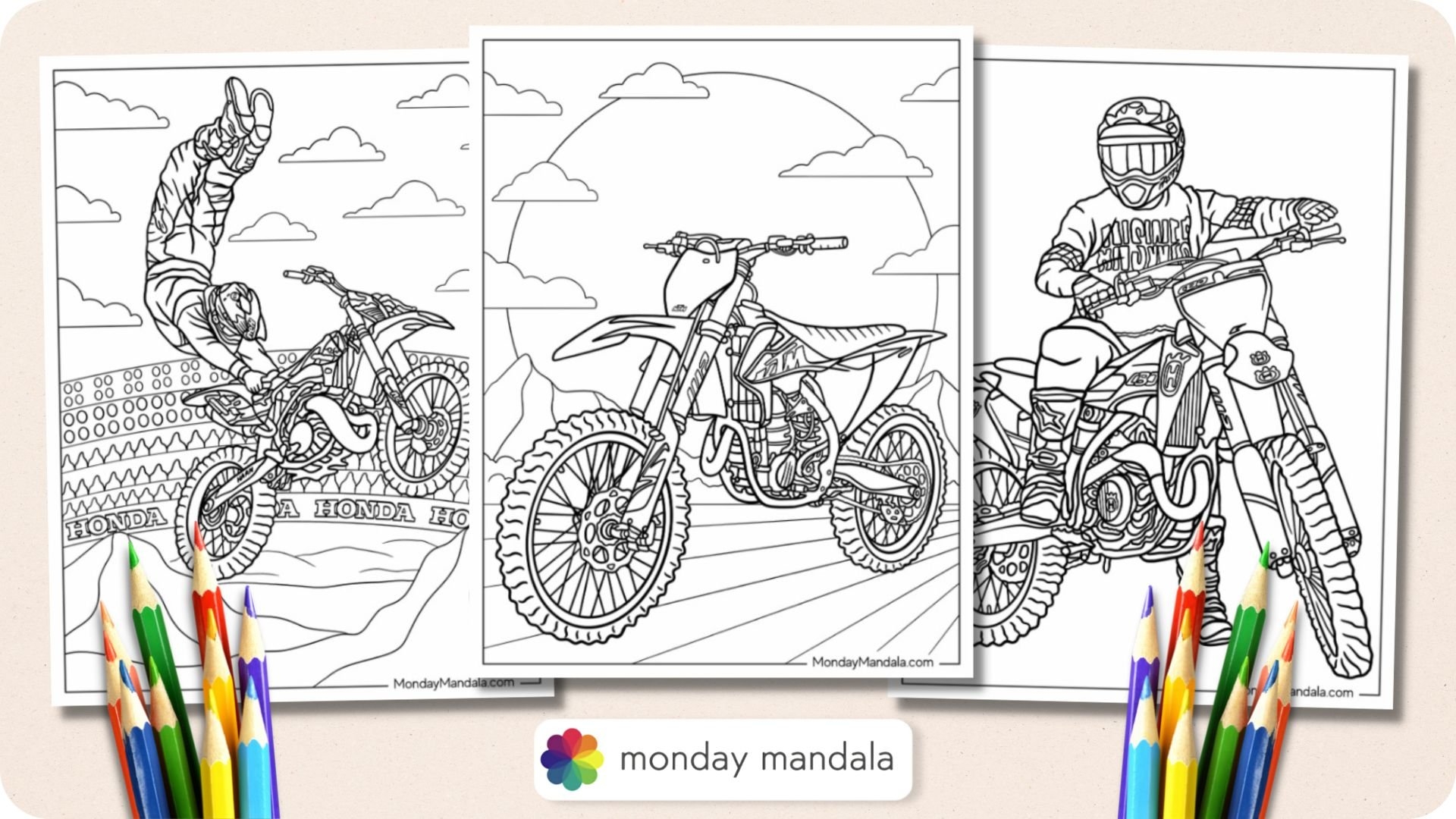 20 Dirt Bike Coloring Pages Free PDF Printables 