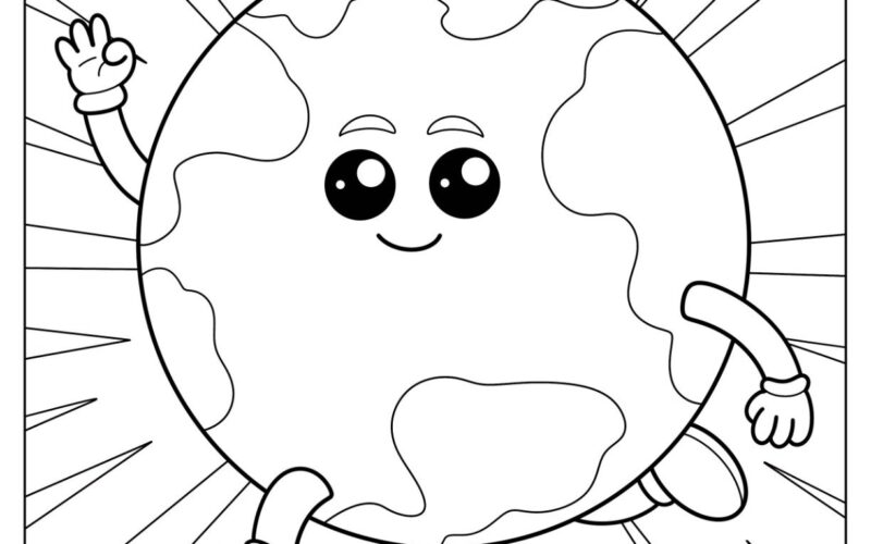 20 Earth Coloring Pages Free PDF Printables