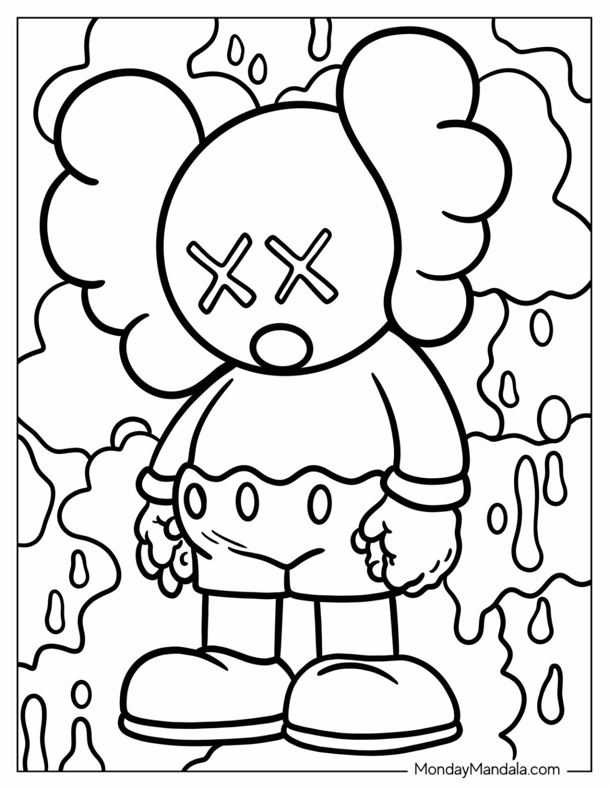 20 KAWS Coloring Pages Free PDF Printables 