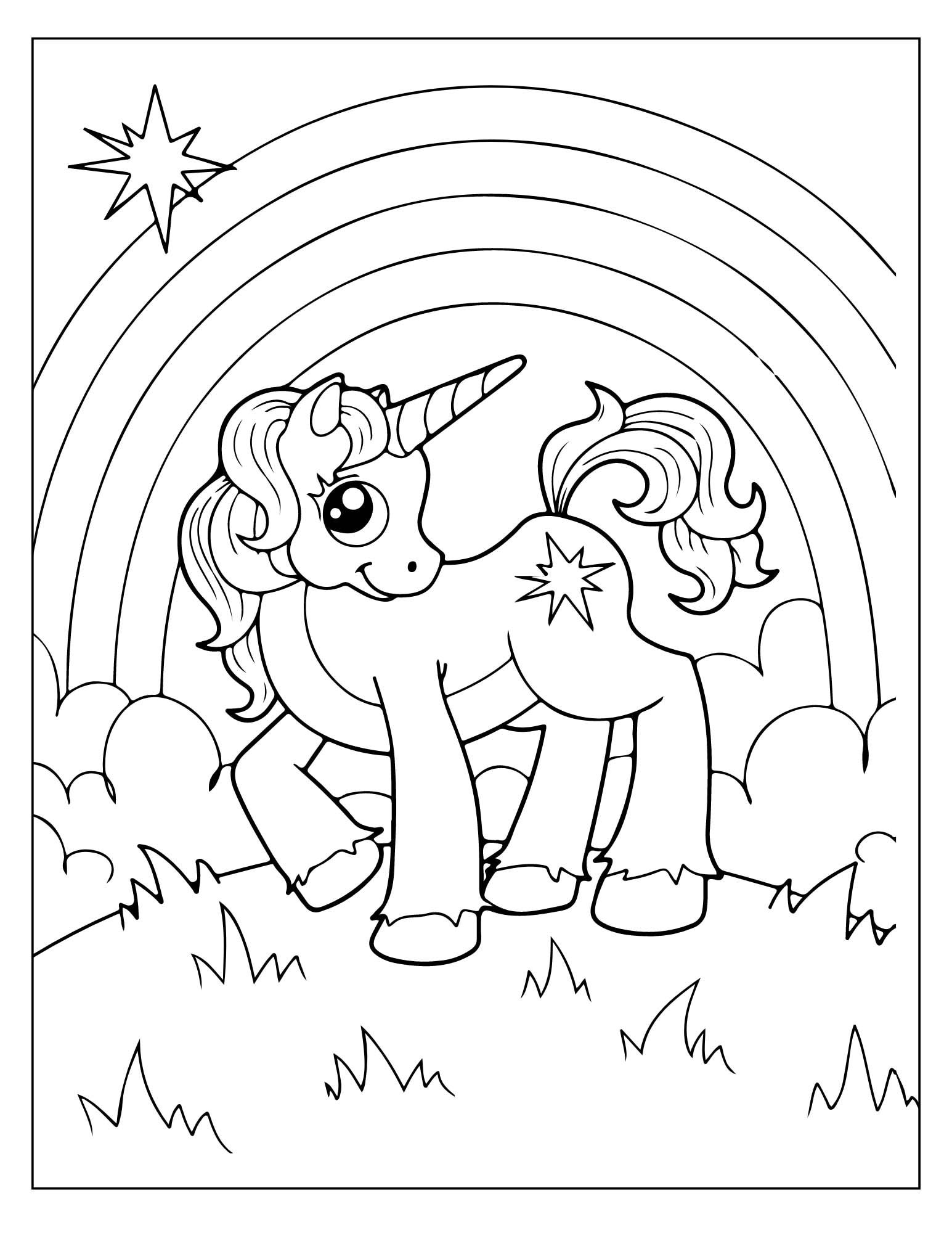 20 Page Rainbow Unicorn Printables Coloring Book Kids Coloring Pages Kids Coloring Book Digital Download Not A Physical Product Etsy