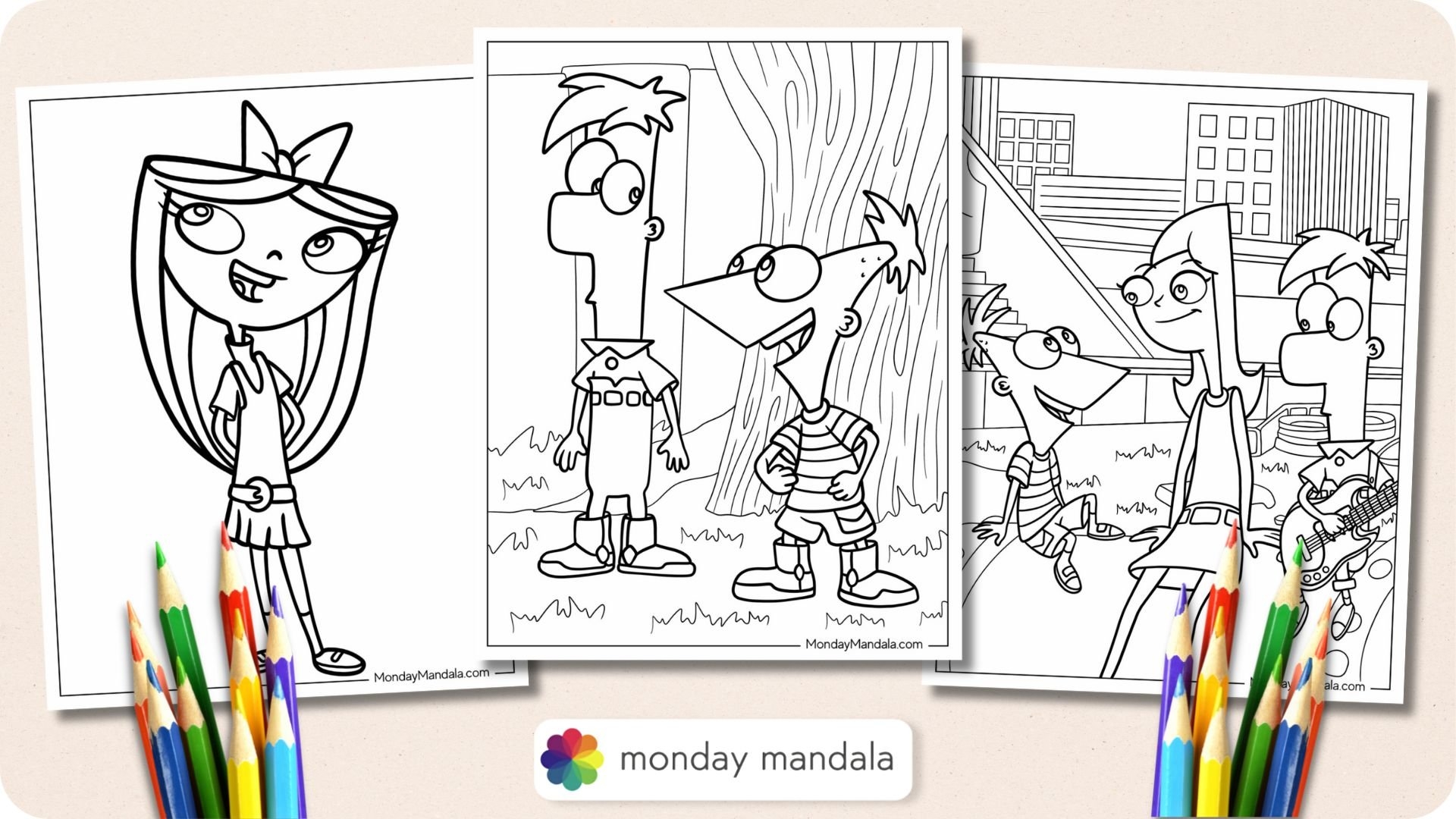 20 Phineas And Ferb Coloring Pages Free Printables 