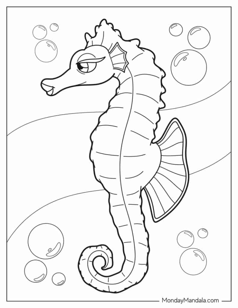 20 Seahorse Coloring Pages Free PDF Printables 20 Seahorse Coloring Pages Free PDF Printables