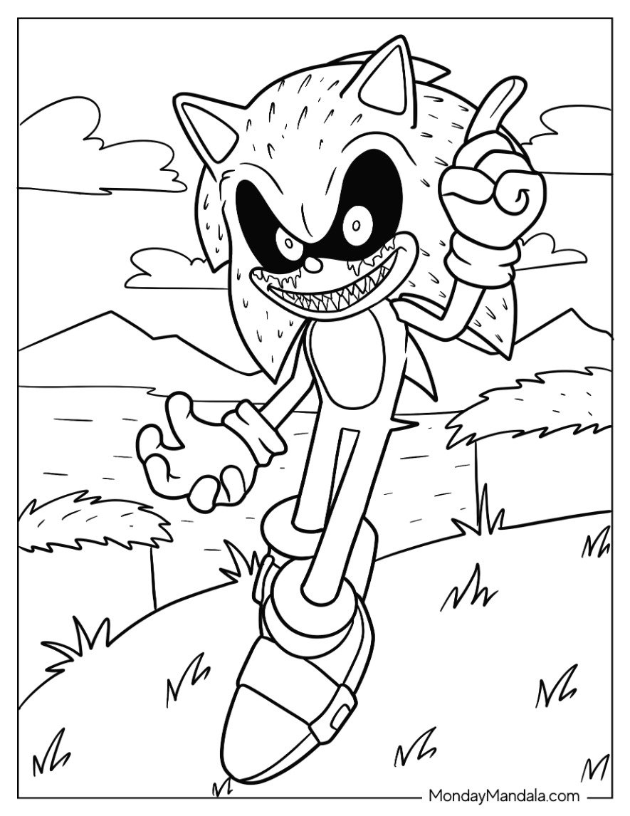 sonic coloring page