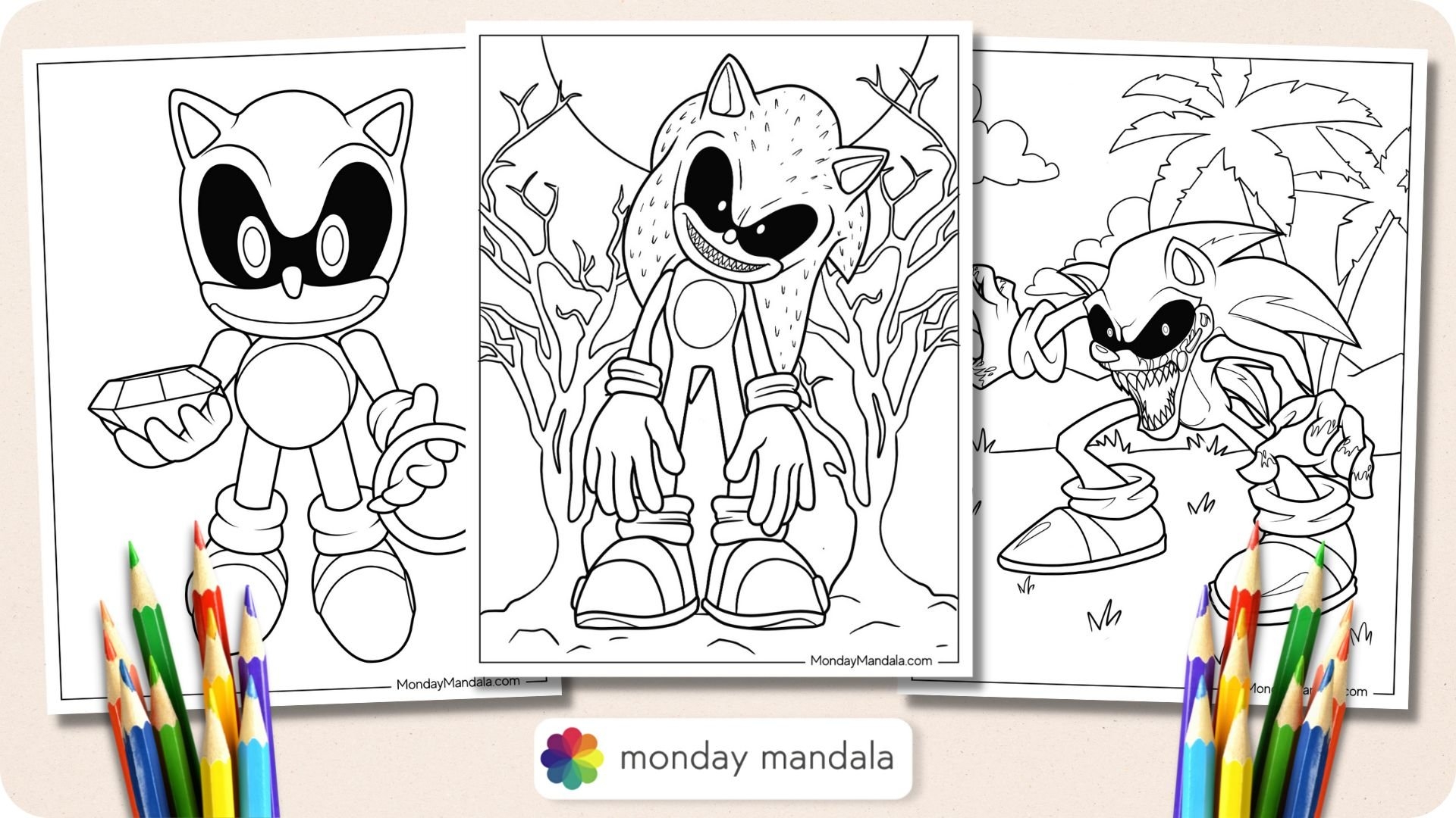 sonic exe coloring pages