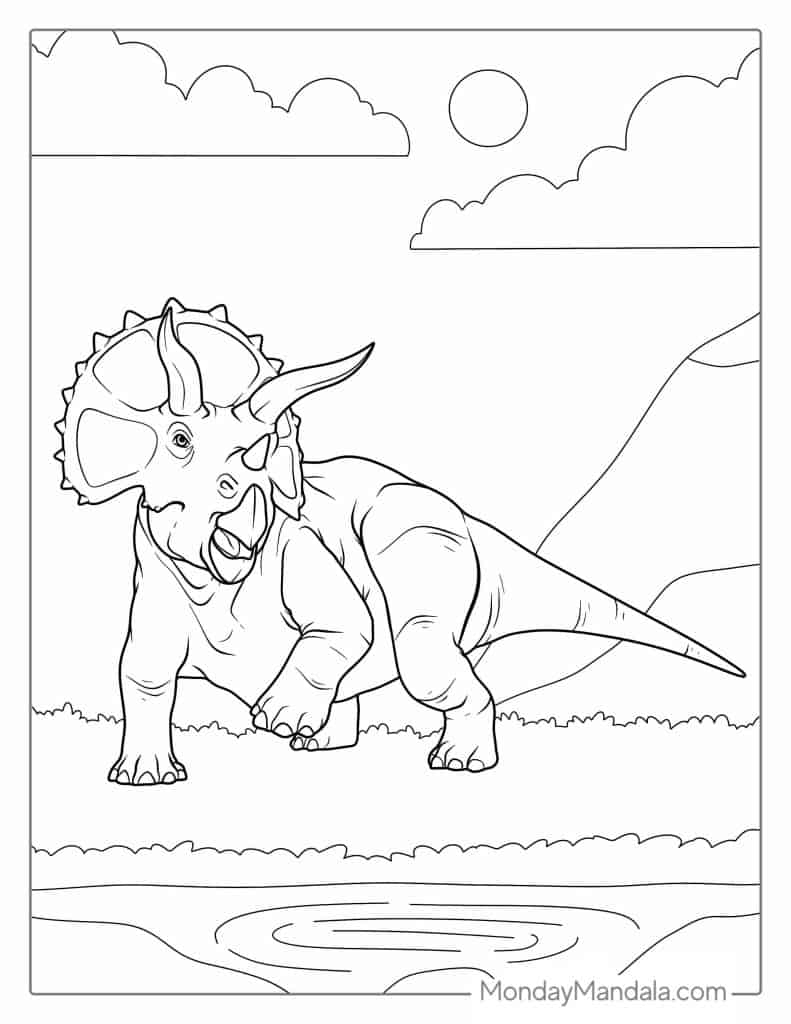 20 Triceratops Coloring Pages Free PDF Printables 