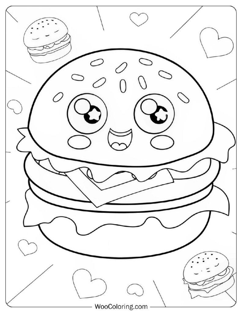 22 Burger Coloring Pages Free PDF To Print Woo Coloring