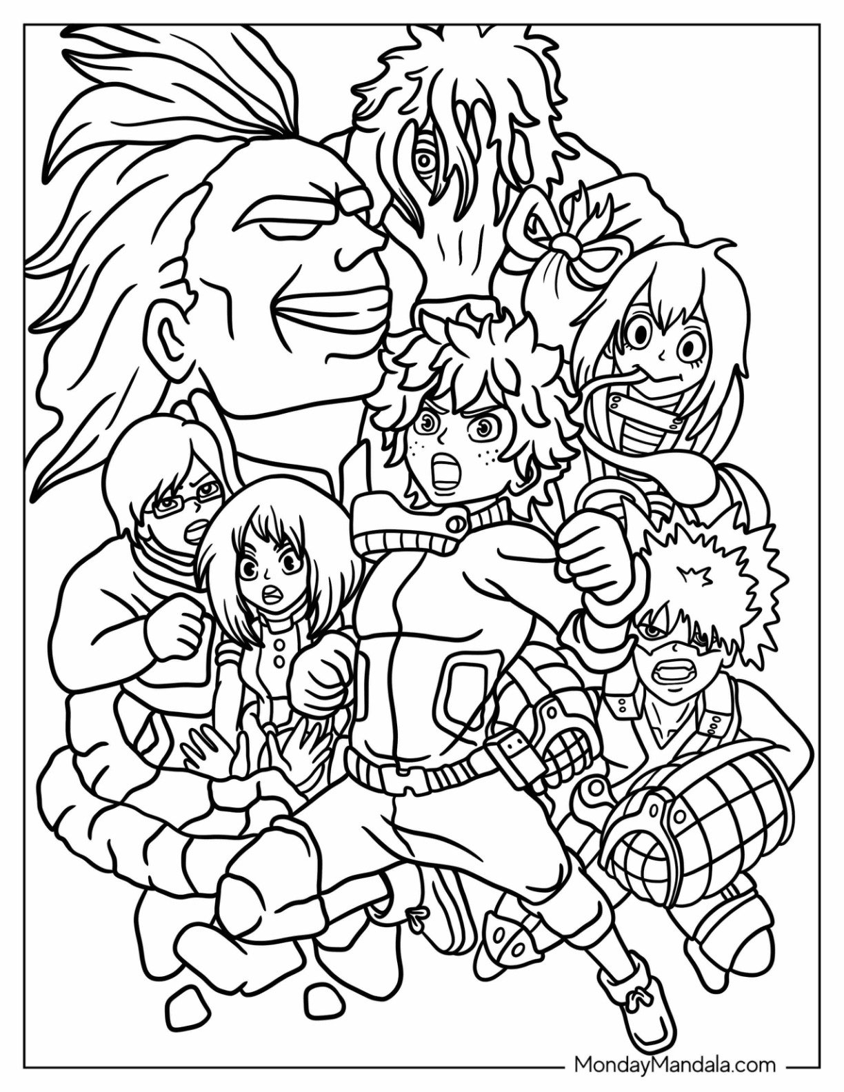 my hero academia coloring pages
