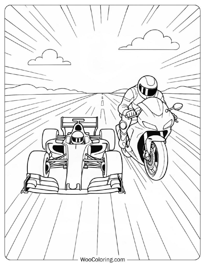 race car coloring page