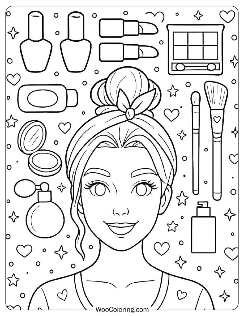 Makeup Coloring Pages Star Printable
