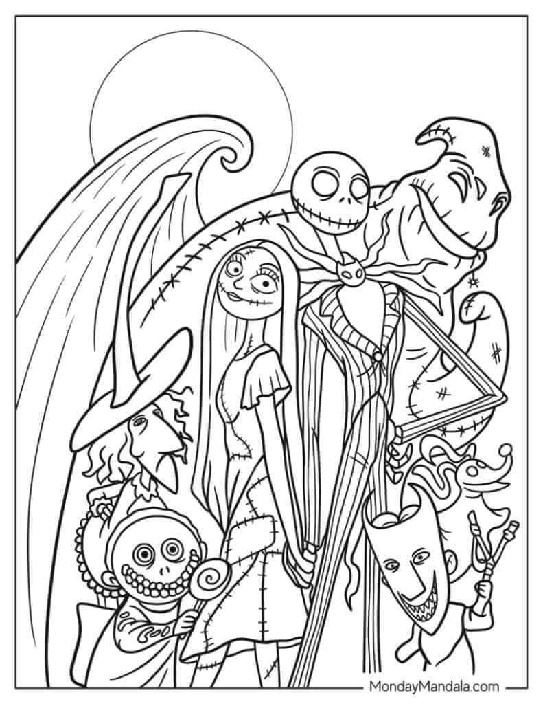 22 Nightmare Before Christmas Coloring Pages Free PDFs 22 Nightmare Before Christmas Coloring Pages Free PDFs