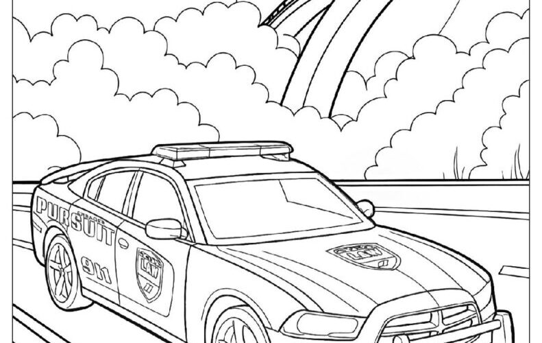 22 Police Car Coloring Pages Free PDF To Print Woo Coloring