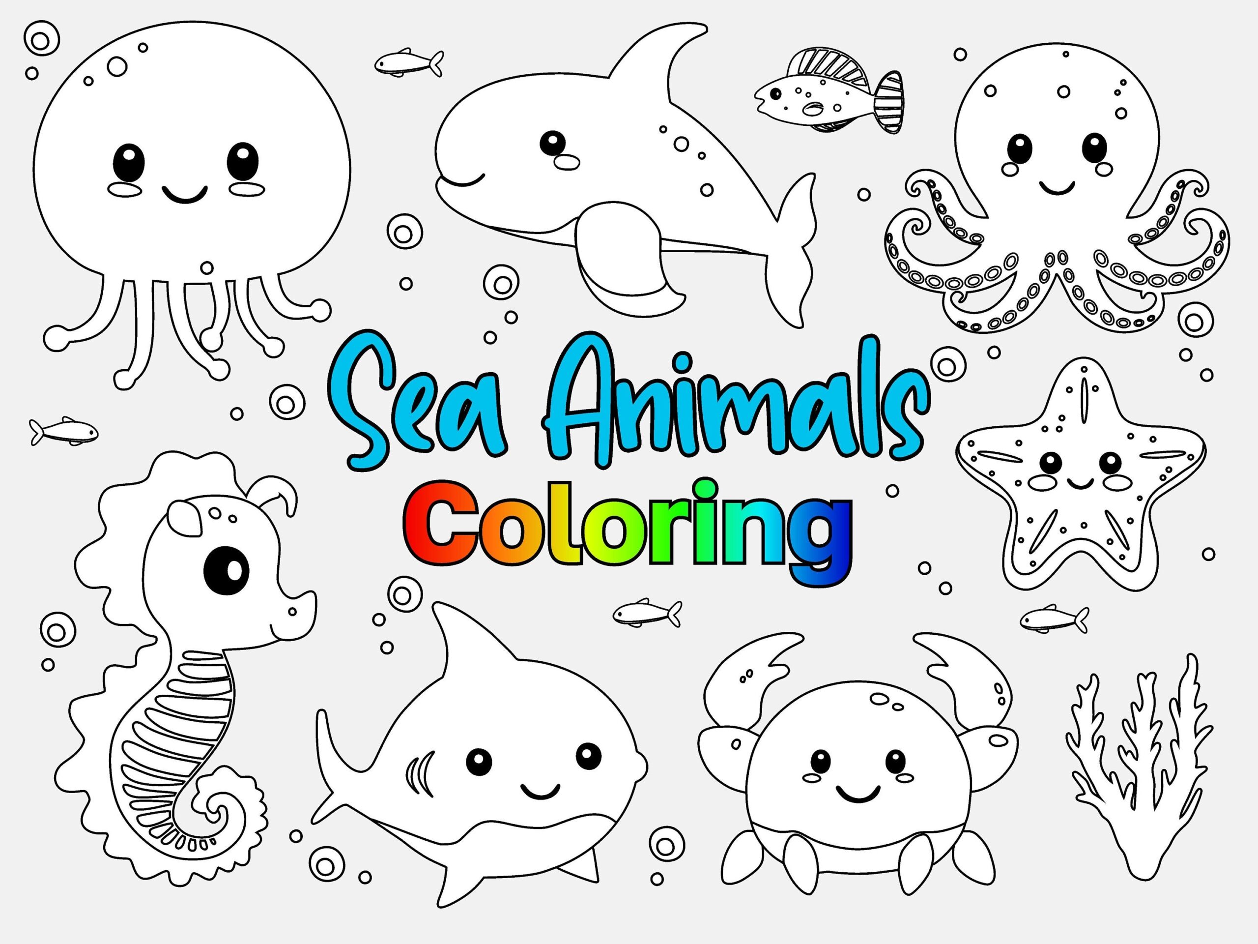 sea creature coloring page