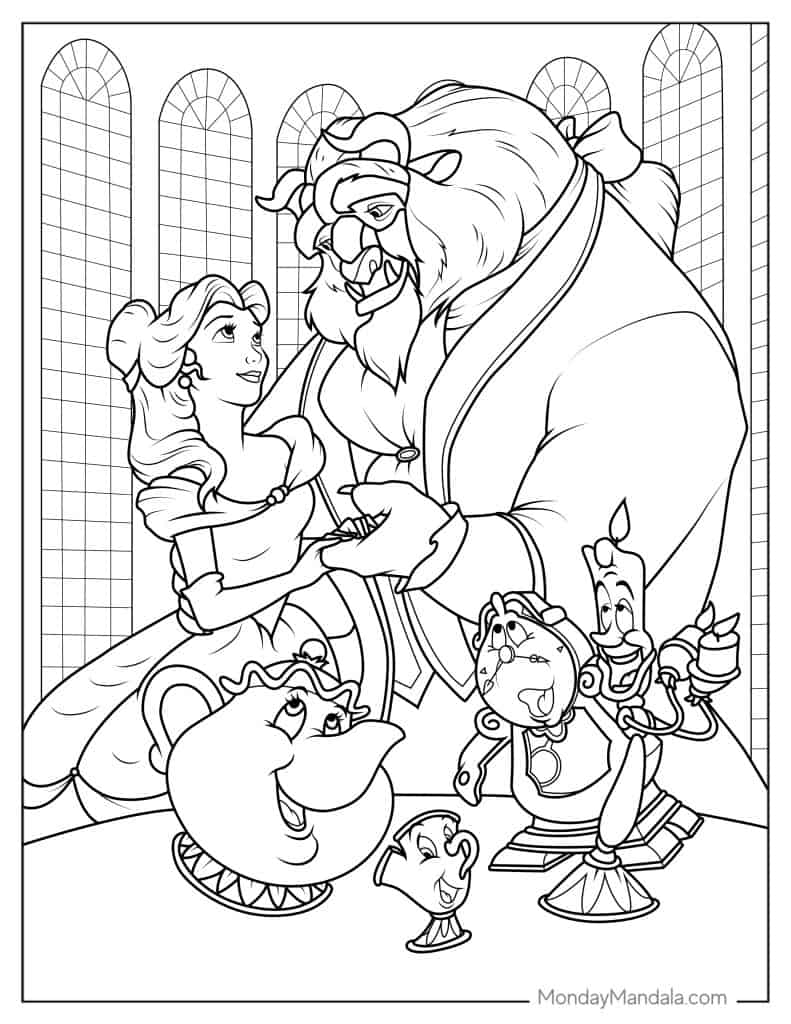 disney princess belle coloring pages