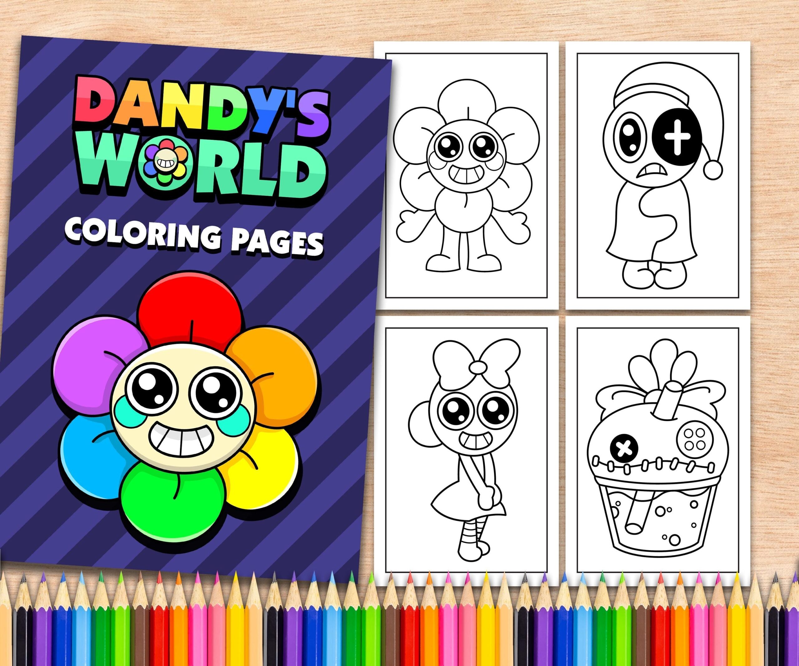 24 Dandy s World Characters Printable Coloring Pages A4 Coloring Book For Kids Roblox Gamer Printable Coloring Pages Dandy s World Roblox Etsy Hong Kong