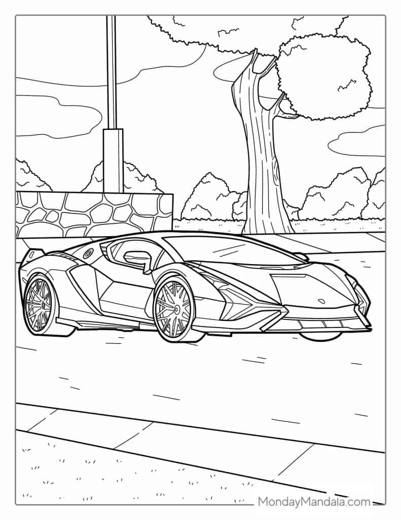 lamborghini coloring page