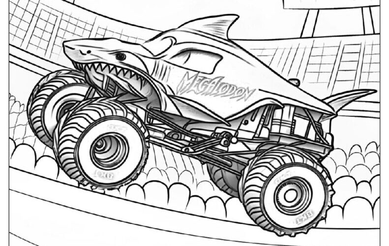 24 Monster Truck Coloring Pages Free PDF To Print Woo Coloring