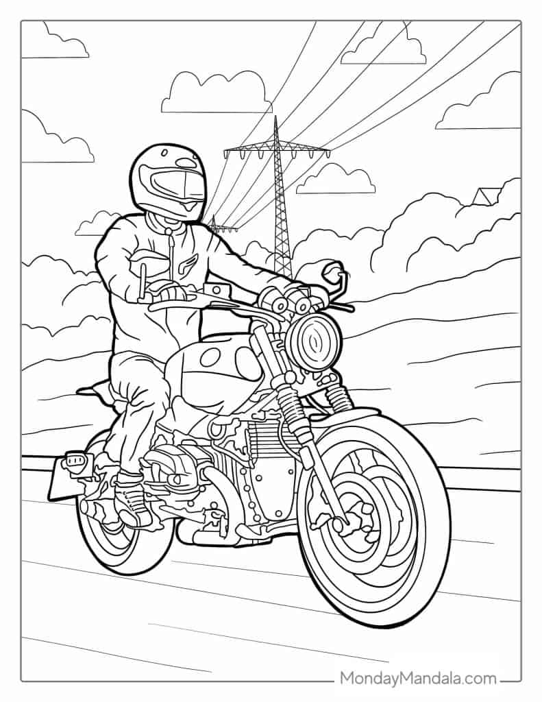 motorcycle coloring pages