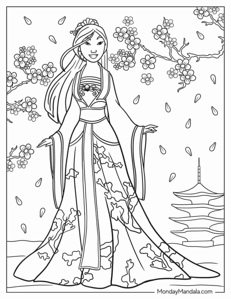 24 Mulan Coloring Pages Free PDF Printables 