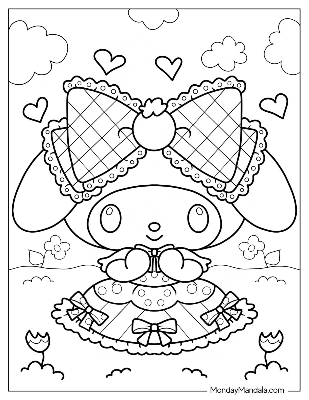 my melody color pages my melody color pages