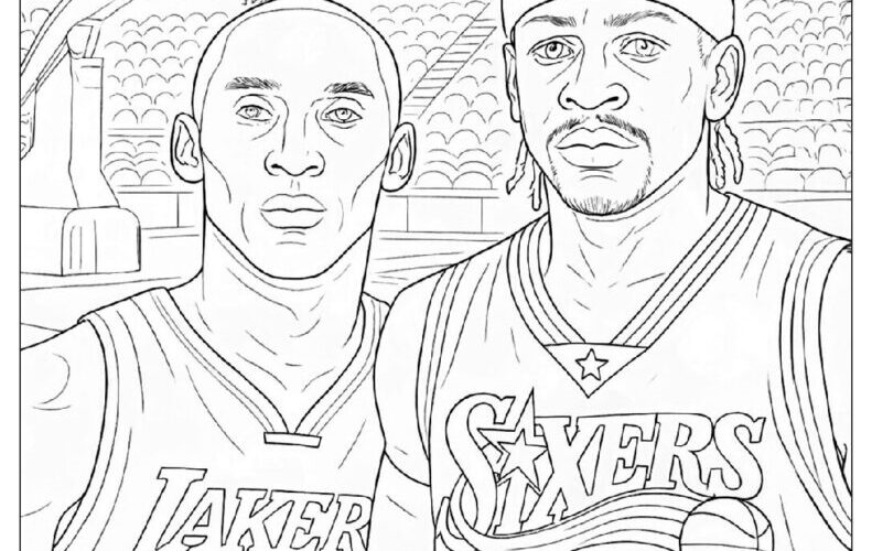 24 NBA Basketball Coloring Pages Free PDF To Print Woo Coloring