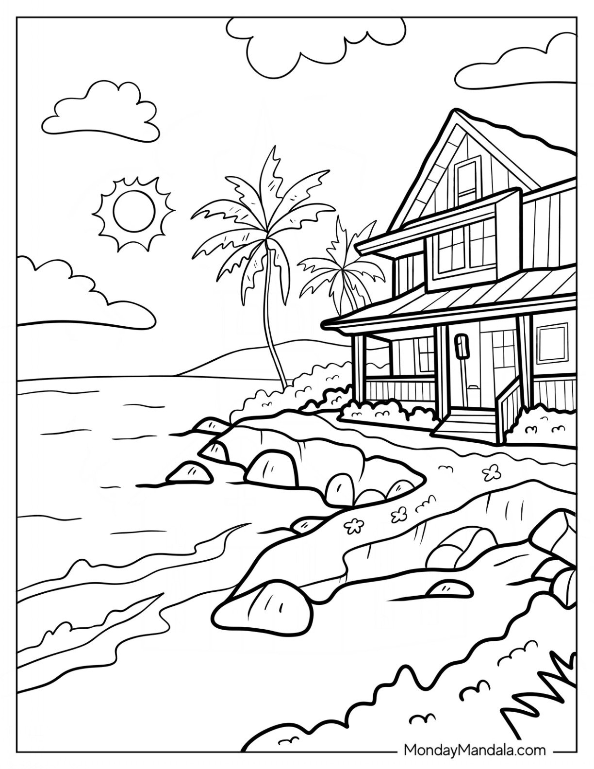 beach coloring page
