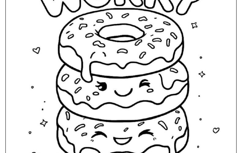 26 Donut Coloring Pages Free PDF To Print Woo Coloring