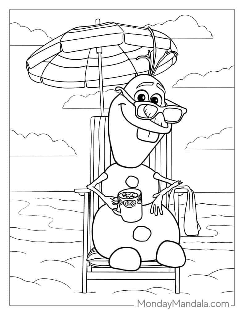28 Olaf Coloring Pages Free PDF Printables 