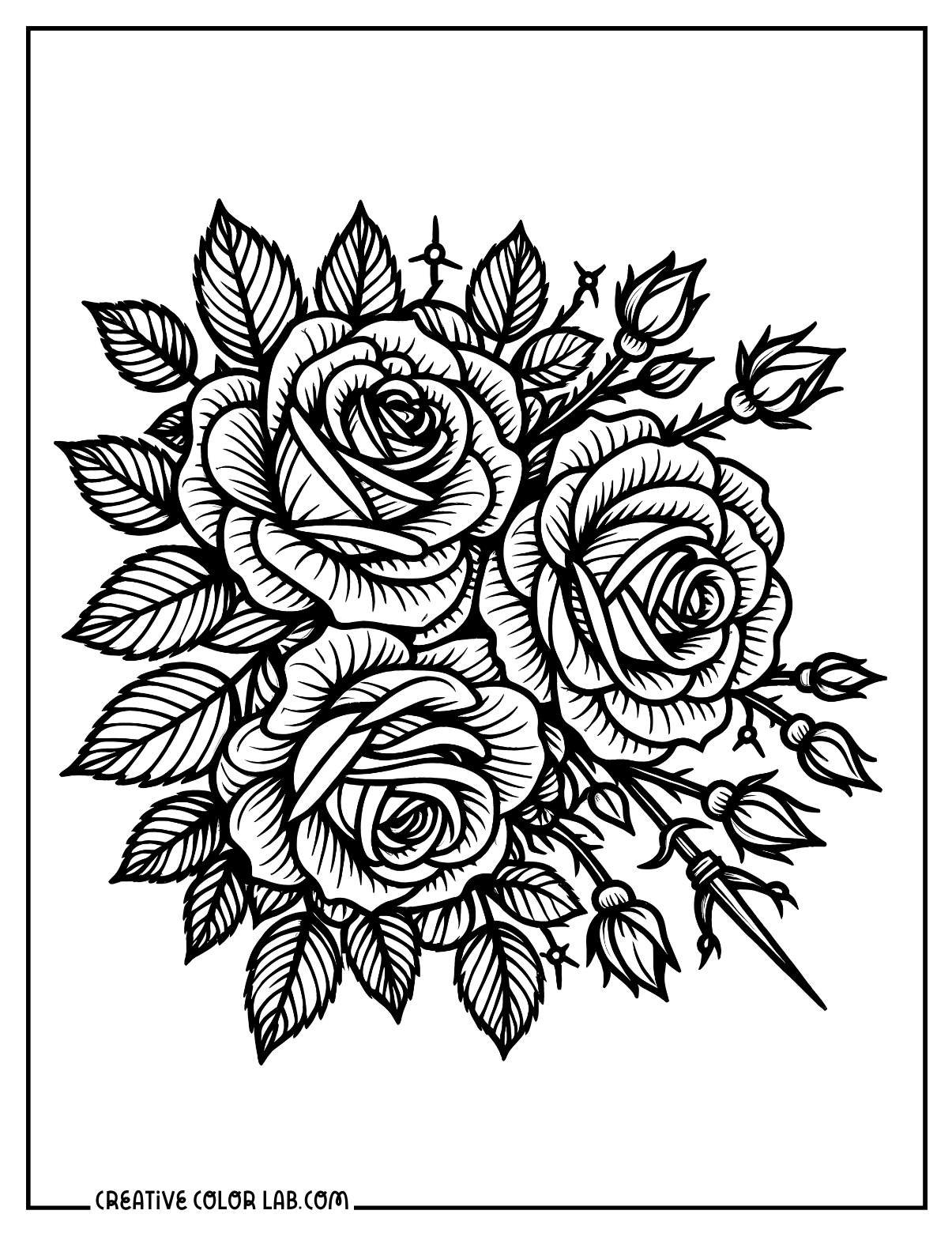 28 Rose Coloring Pages Free PDF Printables