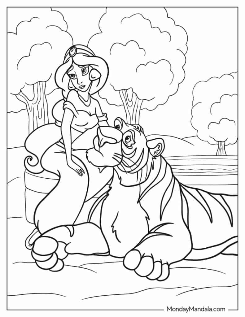 30 Aladdin Jasmine Coloring Pages Free PDF Printables 30 Aladdin Jasmine Coloring Pages Free PDF Printables