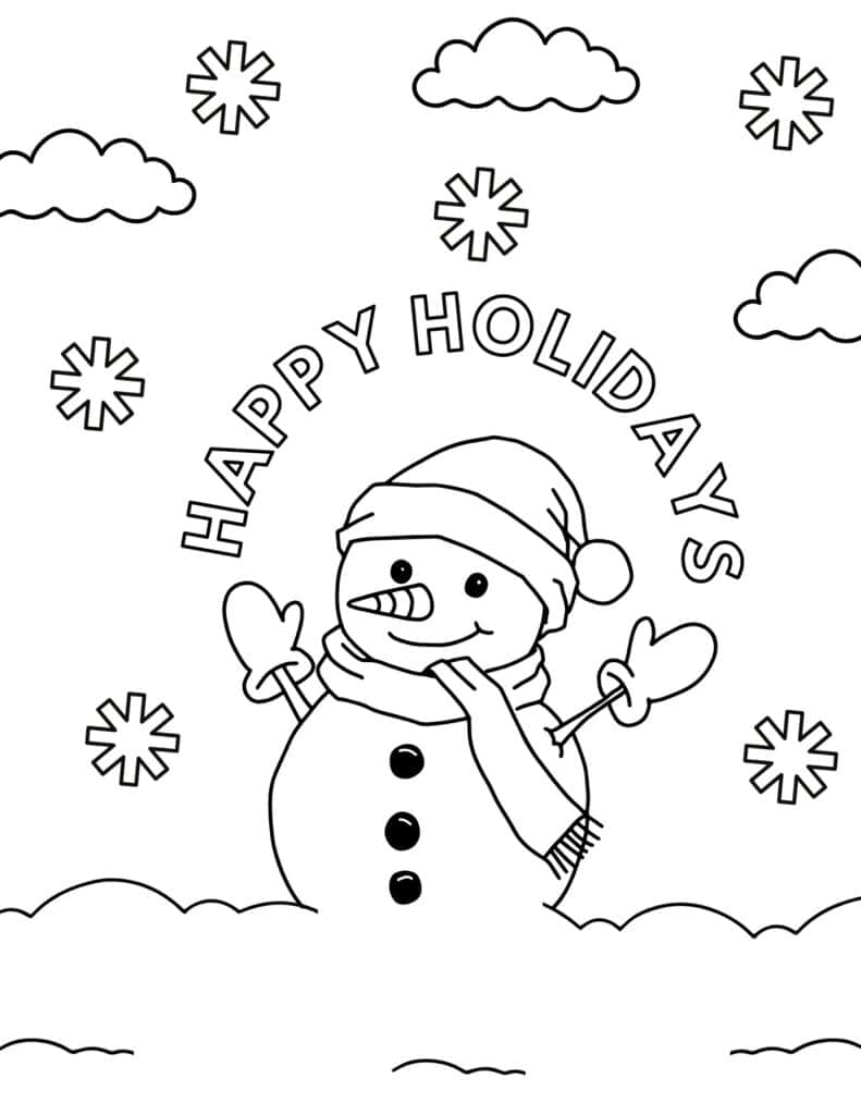 winter holiday coloring pages
