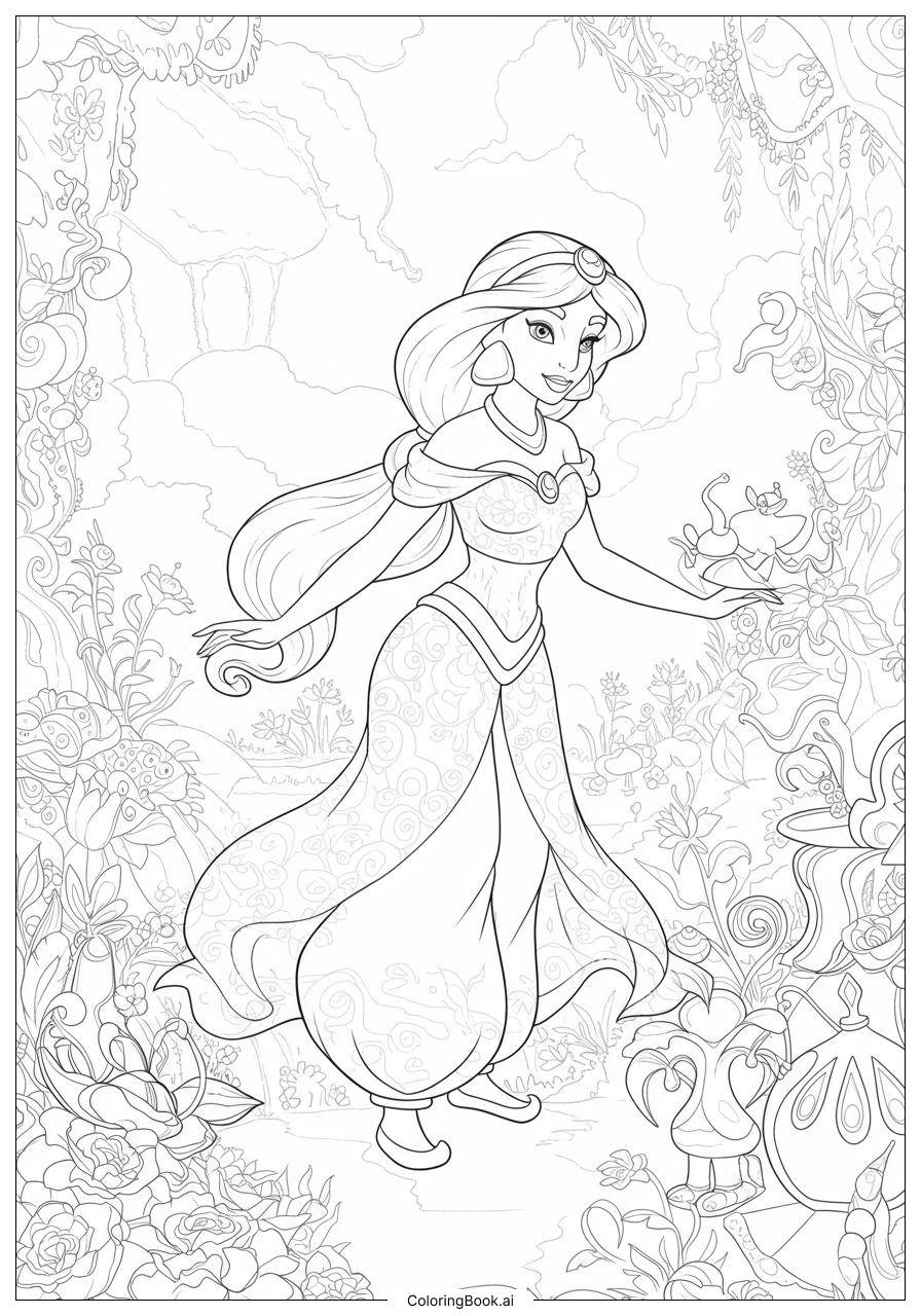 coloring pages jasmine princess