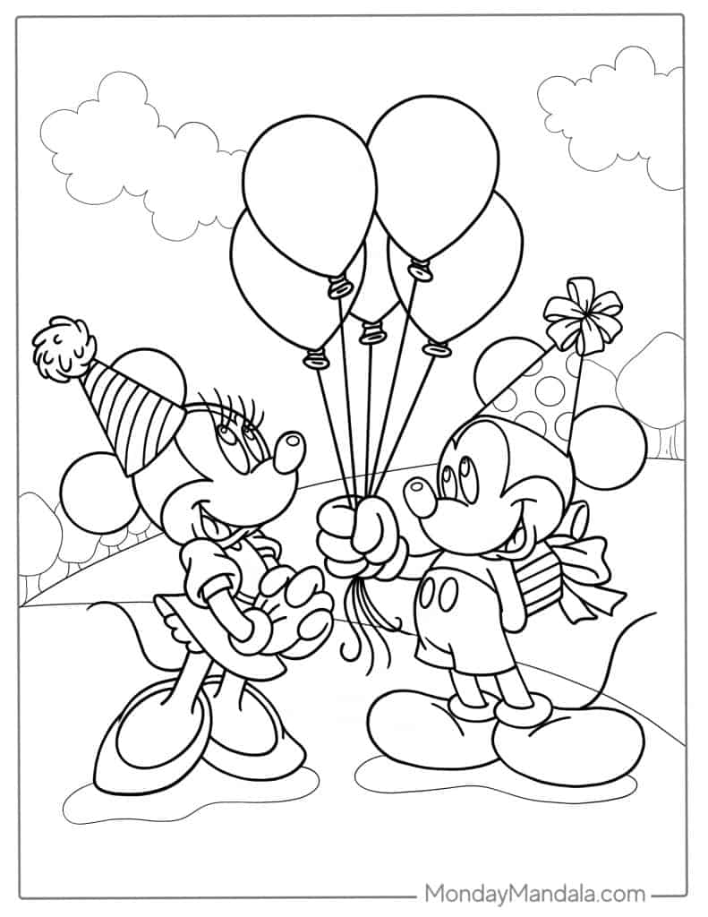 mickey and minnie mouse coloring pages