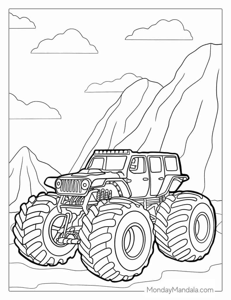 monster truck coloring pages
