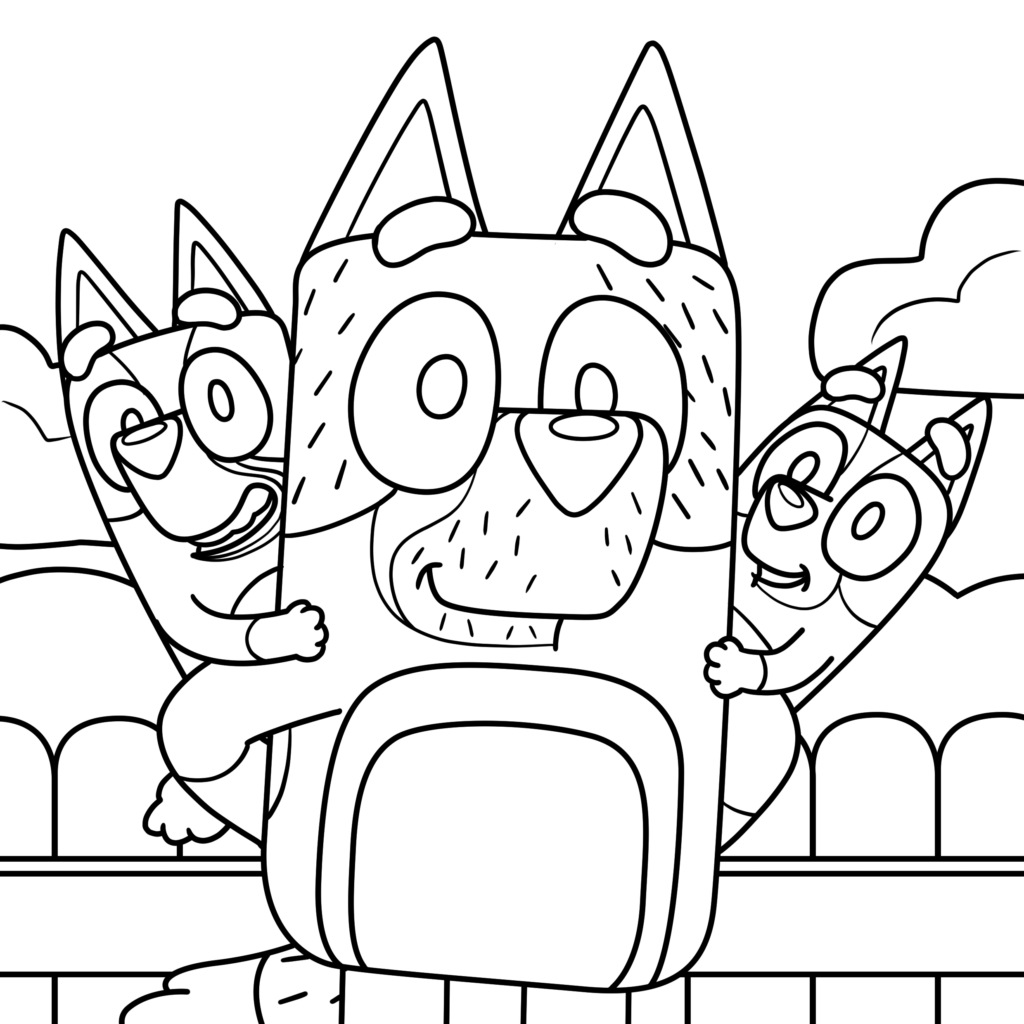 coloring page bluey