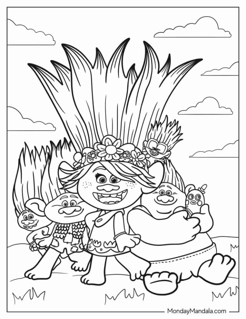 34 Trolls Coloring Pages Free PDF Printables 