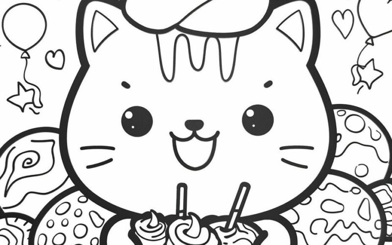 35 Kawaii Cat Coloring Page Adults Coloring Pages Cute Kids Animal Coloring Sheets Instant Printable Digital Download Etsy