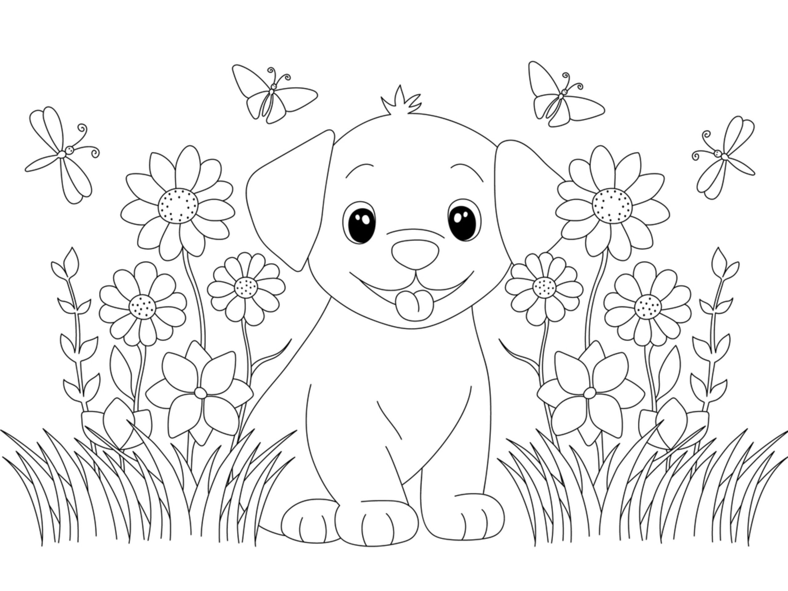 dog coloring book pages