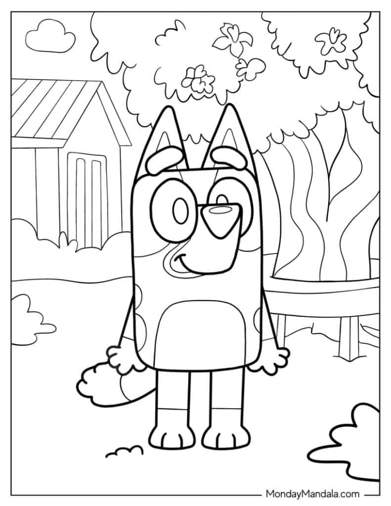 bluey coloring page
