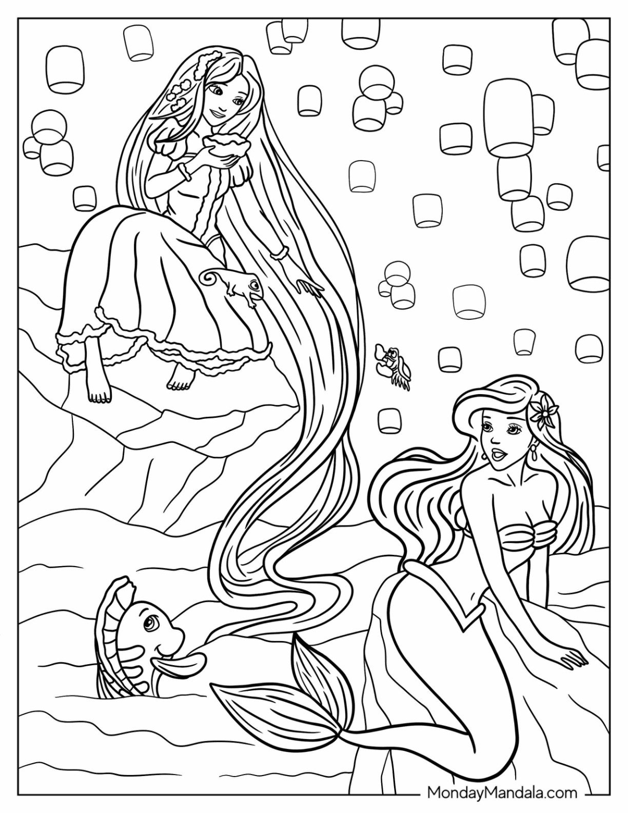 coloring pages princess rapunzel