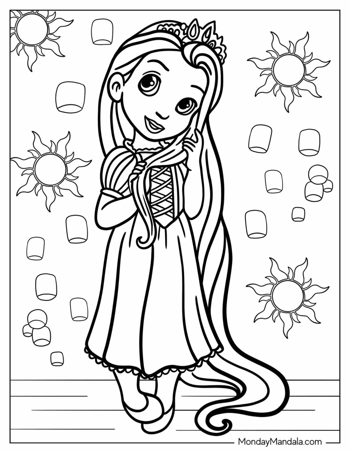 disney princess rapunzel coloring pages