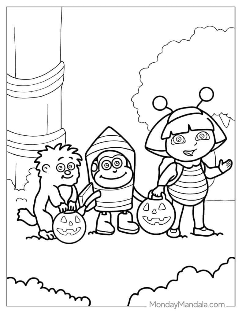 dora cartoon coloring pages
