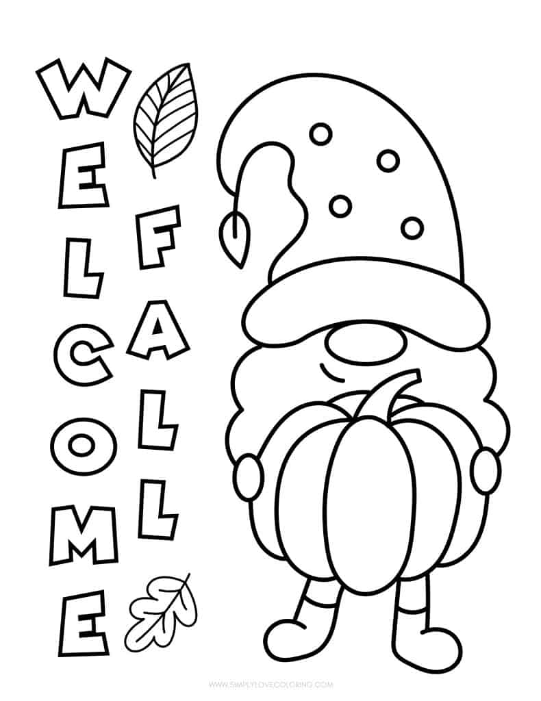 easy fall coloring pages
