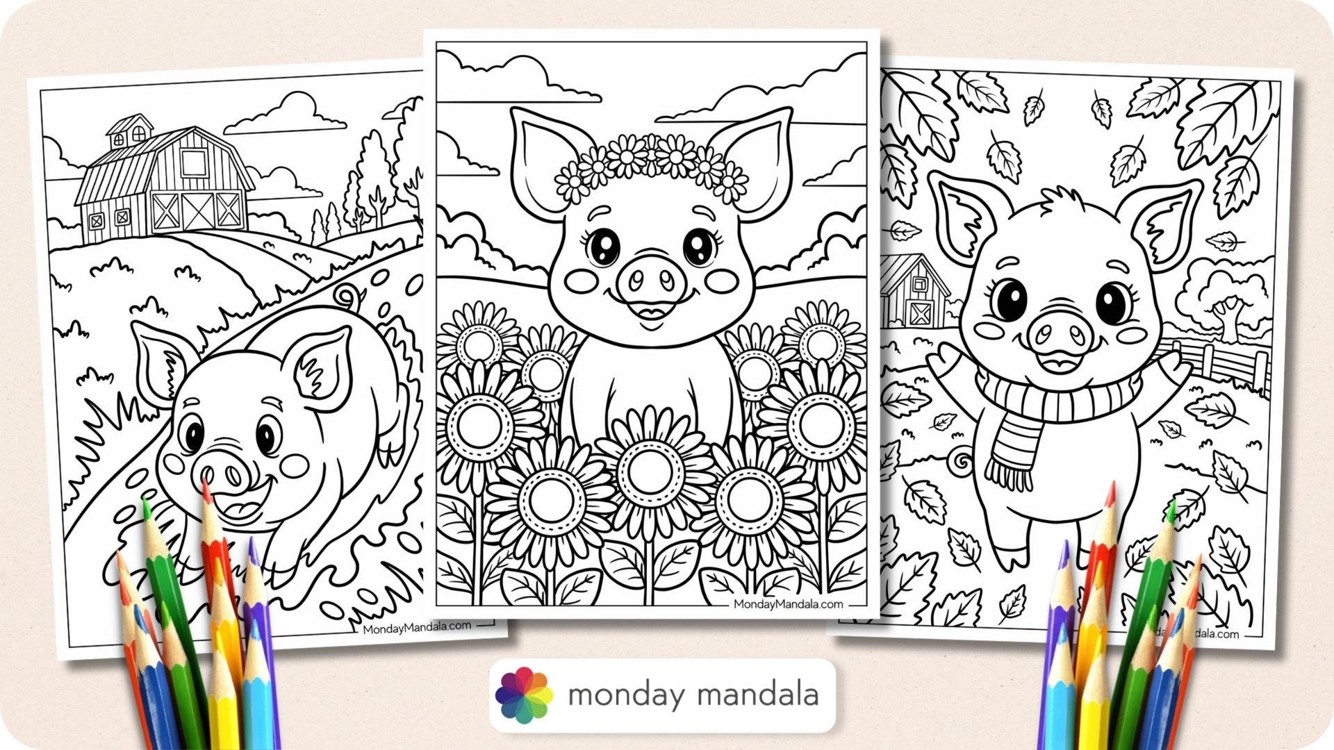 36 Pig Coloring Pages Free PDF Printables 