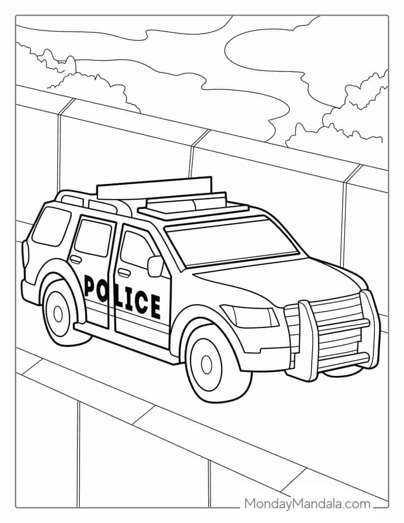 police car coloring page