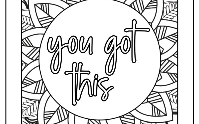 37 Inspirational Quotes Coloring Pages Positive PDF Printables